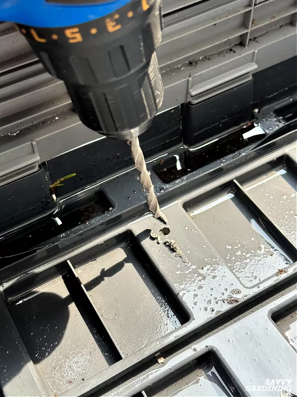Adding drainage holes to container