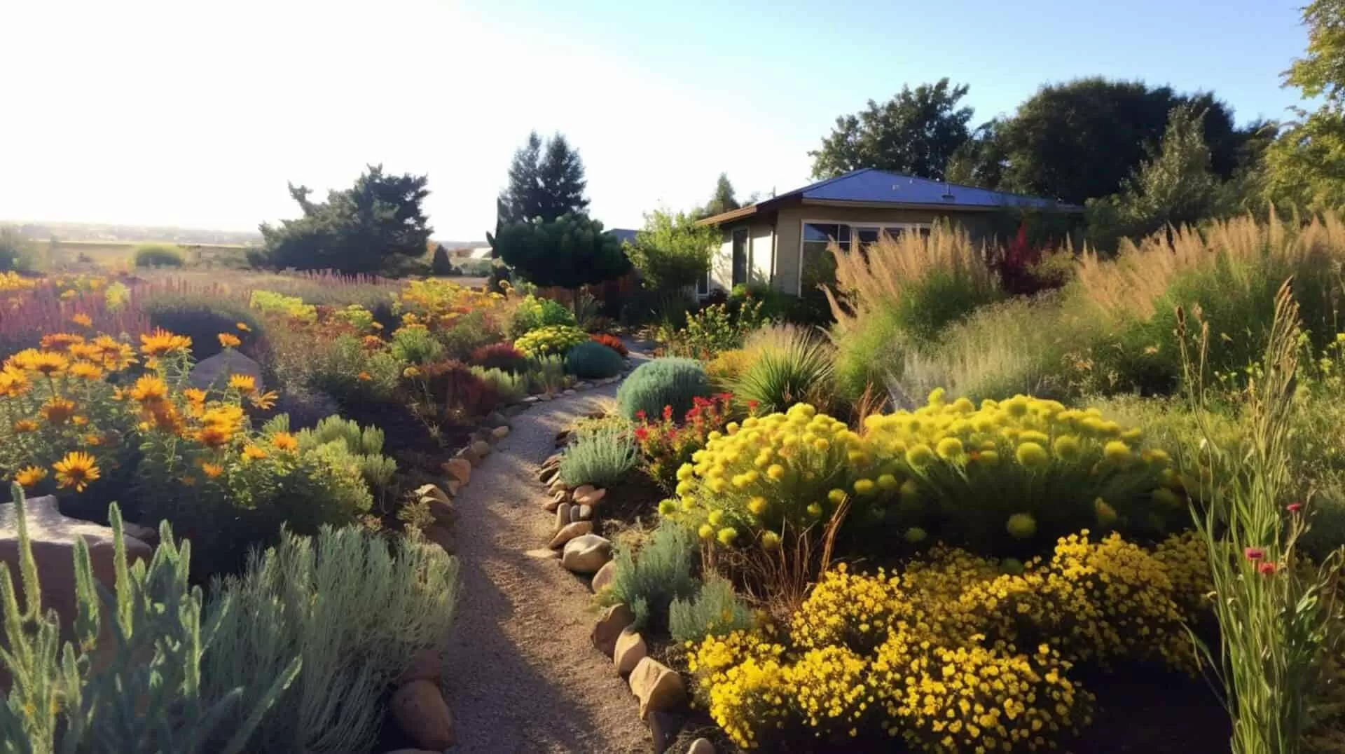 Flourishing garden showcasing vibrant native plants, illustrating successful local flora integration.